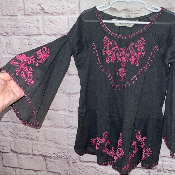 Jak & Peppar Little Girls BOHO Gauze Embroidered Tunic. So Pretty! EUC Sz 6 - Picture 3 of 4